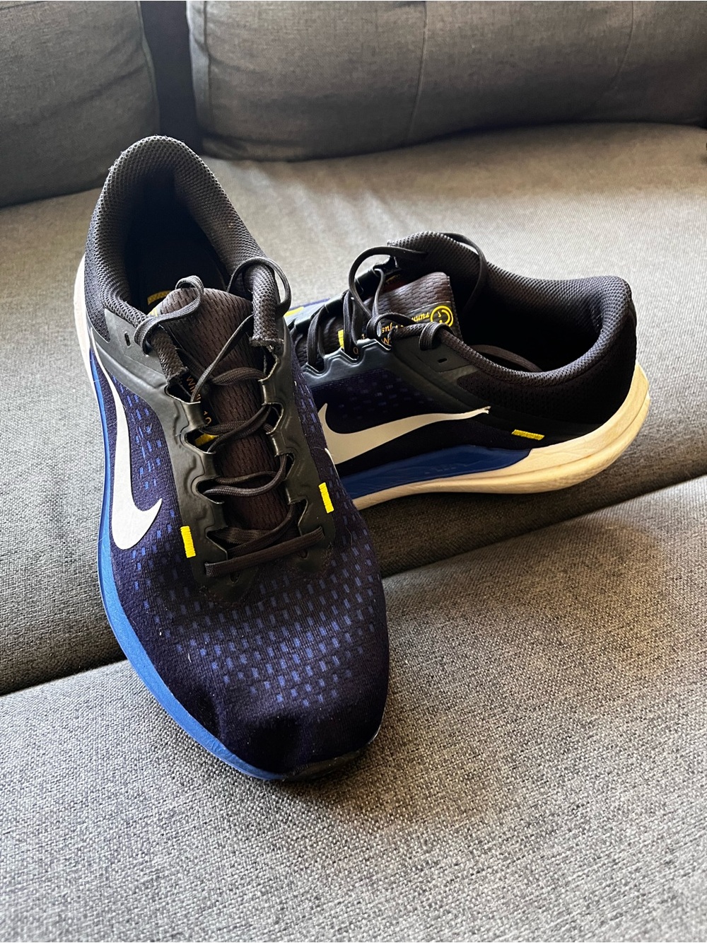 Nike Men’s Athletic Shoes - Navy/Black/White with Yellow Accents